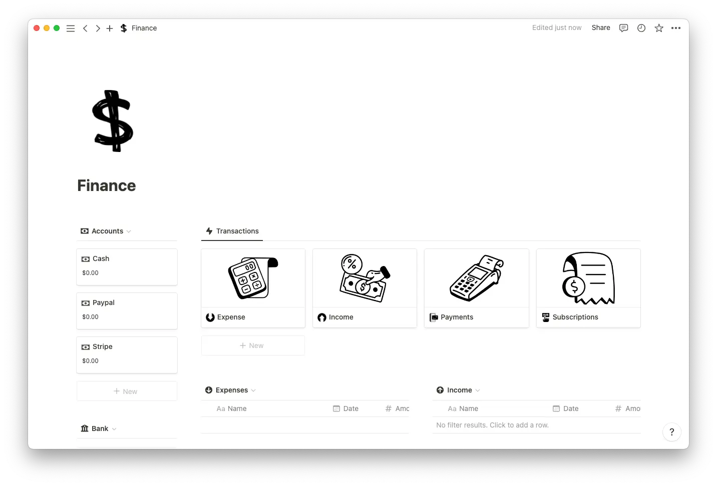 Finance tracker template thumbnail
