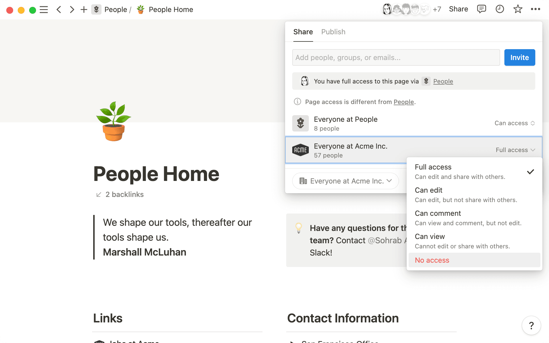 Gib den verschiedenen Teammitgliedern je nach ihren Bedürfnissen unterschiedliche Berechtigungen.