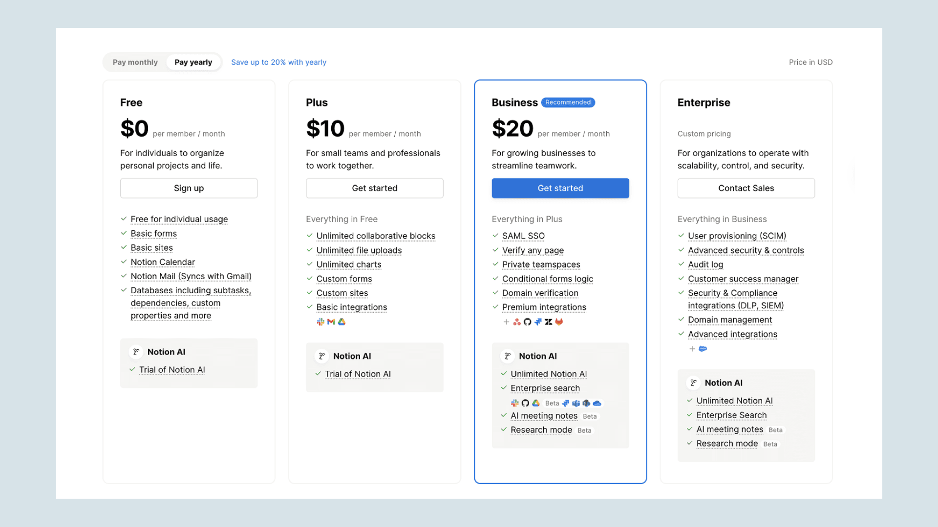 Screenshot der Preisgestaltung Hero