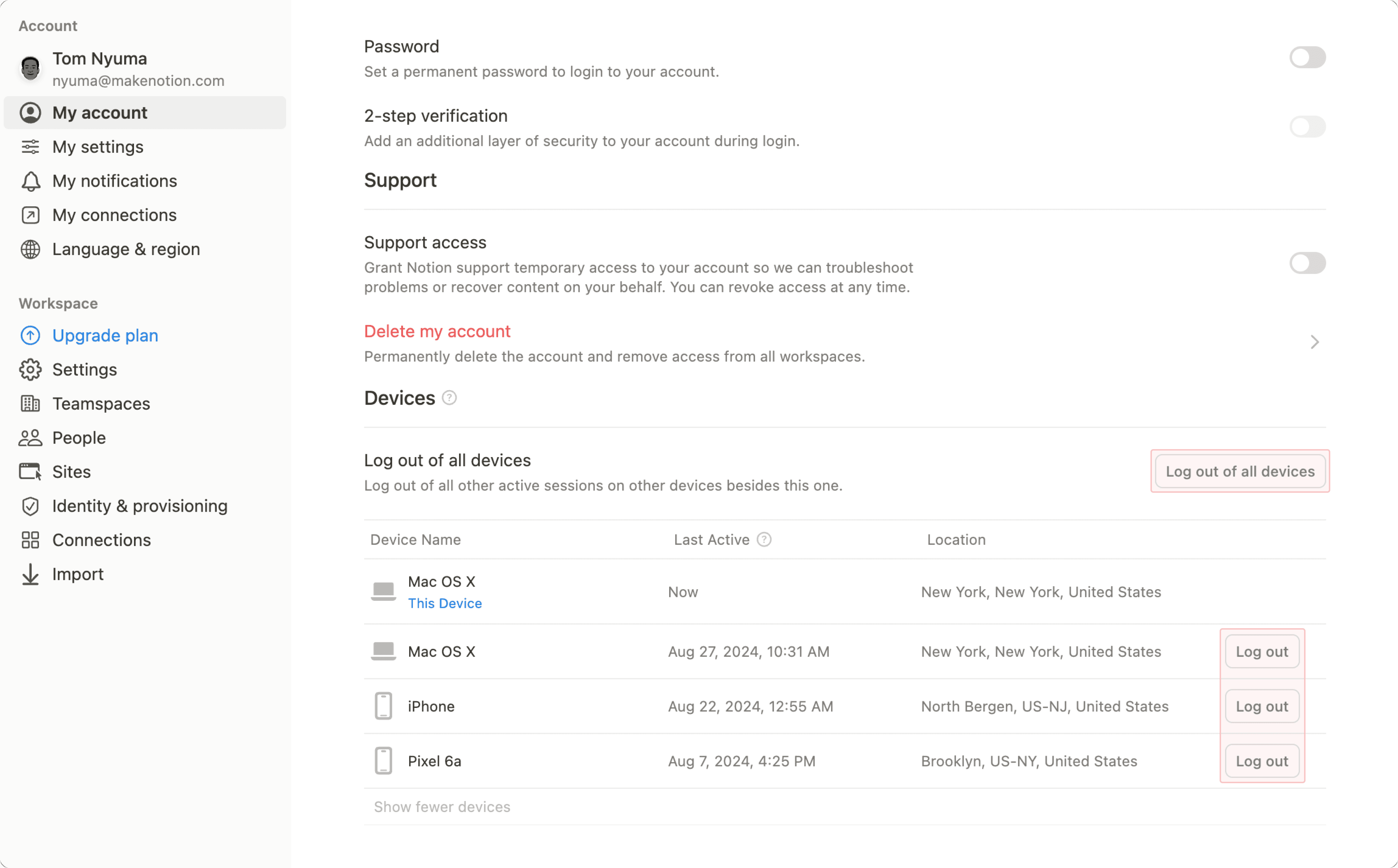 hc: per fernzugriff abmelden