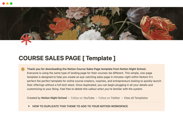 Course Sales Page Template
