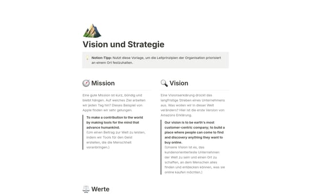 Vision und Strategie